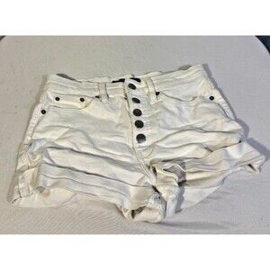 Calvin Klein White Button Fly Denim Jean Shorts Women's 26 4/6 Coastal Cowgirl